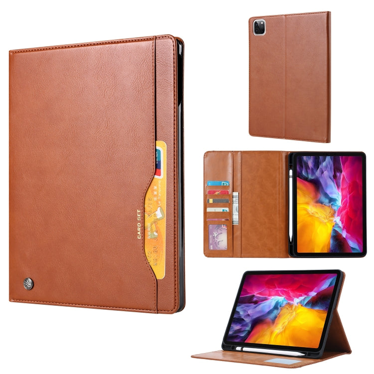 Knead Skin Texture Horizontal Flip Leather Case for iPad Pro 11 inch 2022/2021/2020/2018, with Photo Frame & Holder & Card Slots & Wallet & Pen Slot (Brown) - iPad Pro 11 (2018) Cases by buy2fix | Online Shopping UK | buy2fix
