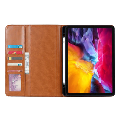 Knead Skin Texture Horizontal Flip Leather Case for iPad Pro 11 inch 2022/2021/2020/2018, with Photo Frame & Holder & Card Slots & Wallet & Pen Slot (Brown) - iPad Pro 11 (2018) Cases by buy2fix | Online Shopping UK | buy2fix