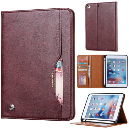 Knead Skin Texture Horizontal Flip Leather Case for iPad Mini 2019, with Photo Frame & Holder & Card Slots & Wallet & Pen Slot (Wine Red) - iPad mini (2019) / mini 5 Cases by buy2fix | Online Shopping UK | buy2fix