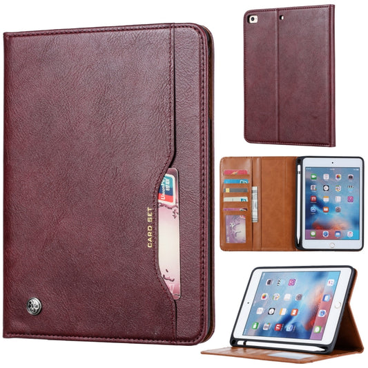 Knead Skin Texture Horizontal Flip Leather Case for iPad Mini 2019, with Photo Frame & Holder & Card Slots & Wallet & Pen Slot (Wine Red) - iPad mini (2019) / mini 5 Cases by buy2fix | Online Shopping UK | buy2fix