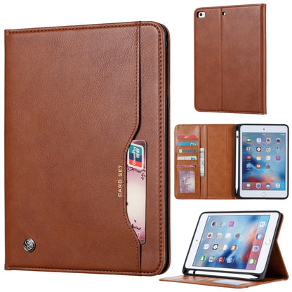 Knead Skin Texture Horizontal Flip Leather Case for iPad Mini 2019, with Photo Frame & Holder & Card Slots & Wallet & Pen Slot (Brown) - iPad mini (2019) / mini 5 Cases by buy2fix | Online Shopping UK | buy2fix