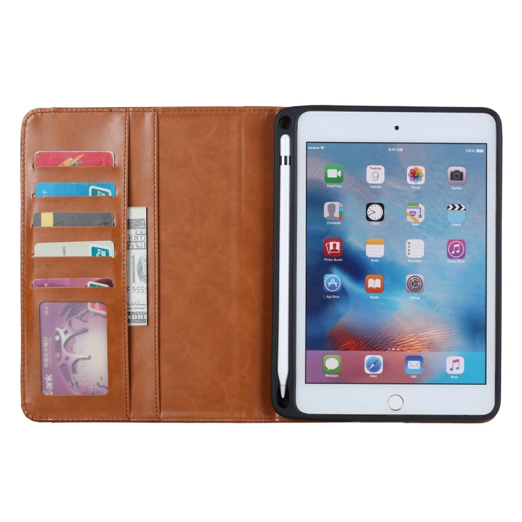 Knead Skin Texture Horizontal Flip Leather Case for iPad Mini 2019, with Photo Frame & Holder & Card Slots & Wallet & Pen Slot (Brown) - iPad mini (2019) / mini 5 Cases by buy2fix | Online Shopping UK | buy2fix