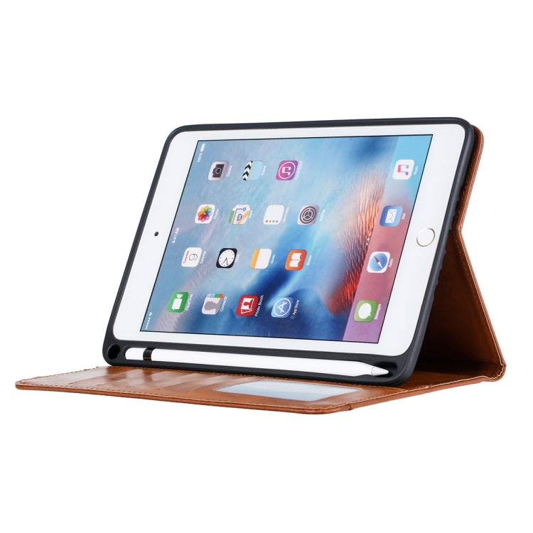 Knead Skin Texture Horizontal Flip Leather Case for iPad Mini 2019, with Photo Frame & Holder & Card Slots & Wallet & Pen Slot (Brown) - iPad mini (2019) / mini 5 Cases by buy2fix | Online Shopping UK | buy2fix