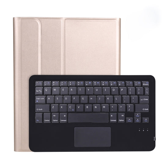 A11B-A 2020 Ultra-thin ABS Detachable Bluetooth Keyboard Tablet Case for iPad Pro 11 2022 / 2021 / Air4 / Air5, with Touchpad & Pen Slot & Holder (Gold)