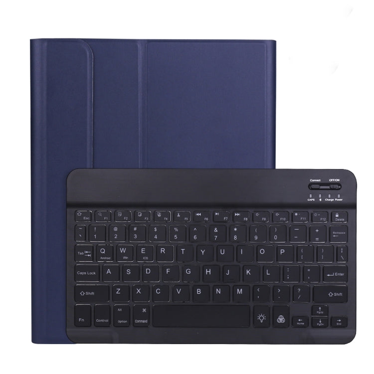 A11BS 2020 Ultra-thin ABS Detachable Bluetooth Keyboard Tablet Case for iPad Pro 11 2022 / 2021 / Air4 / Air5, with Backlight & Pen Slot & Holder (Dark Blue) by buy2fix