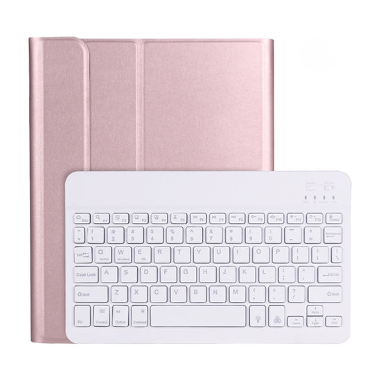 A11BS 2020 Ultra-thin ABS Detachable Bluetooth Keyboard Tablet Case for iPad Pro 11 2022 / 2021 / Air4 / Air5, with Backlight & Pen Slot & Holder (Rose Gold)