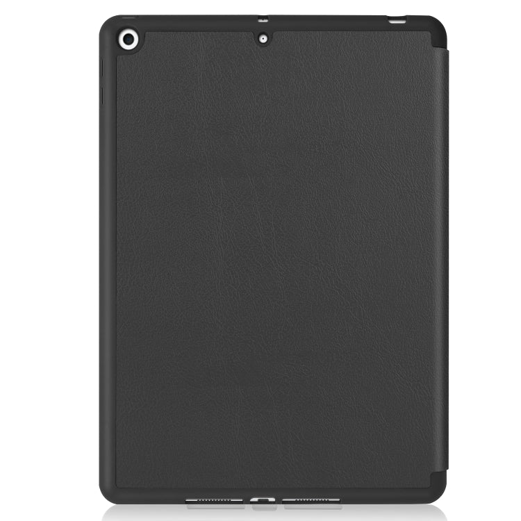 For iPad 10.2 2021 / 2020 / 2019 Custer Texture Horizontal Flip Smart TPU Leather Case with Sleep / Wake-up Function & Three-folding Holder & Pen Slot(Black) - iPad 10.2 Cases by buy2fix | Online Shopping UK | buy2fix