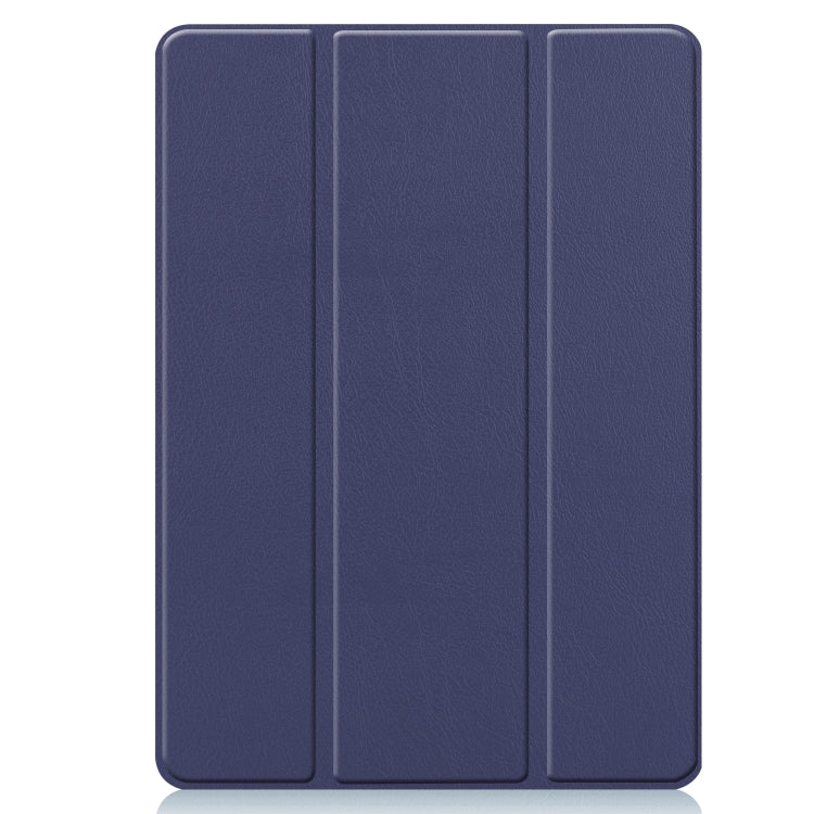 For iPad 10.2 2021 / 2020 / 2019 Custer Texture Horizontal Flip Smart TPU Leather Case with Sleep / Wake-up Function & Three-folding Holder & Pen Slot(Dark Blue) - iPad 10.2 Cases by buy2fix | Online Shopping UK | buy2fix