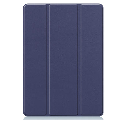 For iPad 10.2 2021 / 2020 / 2019 Custer Texture Horizontal Flip Smart TPU Leather Case with Sleep / Wake-up Function & Three-folding Holder & Pen Slot(Dark Blue) - iPad 10.2 Cases by buy2fix | Online Shopping UK | buy2fix