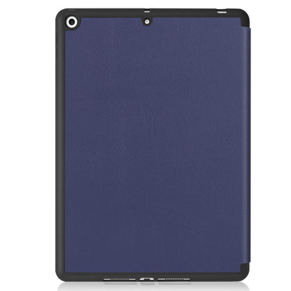 For iPad 10.2 2021 / 2020 / 2019 Custer Texture Horizontal Flip Smart TPU Leather Case with Sleep / Wake-up Function & Three-folding Holder & Pen Slot(Dark Blue) - iPad 10.2 Cases by buy2fix | Online Shopping UK | buy2fix