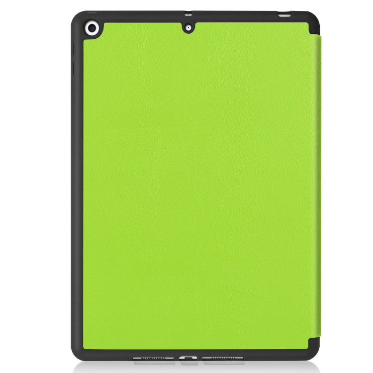 For iPad 10.2 2021 / 2020 / 2019 Custer Texture Horizontal Flip Smart TPU Leather Case with Sleep / Wake-up Function & Three-folding Holder & Pen Slot(Green) - iPad 10.2 Cases by buy2fix | Online Shopping UK | buy2fix