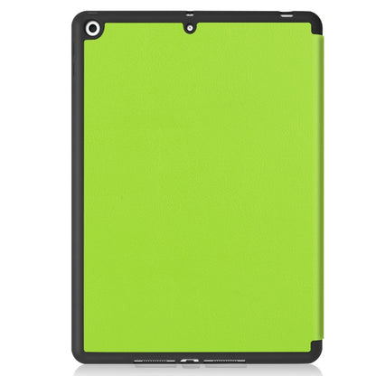 For iPad 10.2 2021 / 2020 / 2019 Custer Texture Horizontal Flip Smart TPU Leather Case with Sleep / Wake-up Function & Three-folding Holder & Pen Slot(Green) - iPad 10.2 Cases by buy2fix | Online Shopping UK | buy2fix