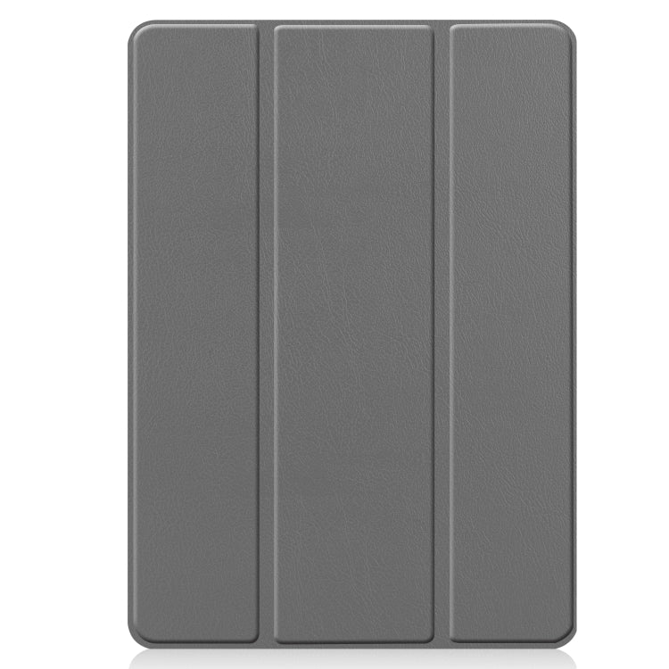 For iPad 10.2 2021 / 2020 / 2019 Custer Texture Horizontal Flip Smart TPU Leather Case with Sleep / Wake-up Function & Three-folding Holder & Pen Slot(Grey) - iPad 10.2 Cases by buy2fix | Online Shopping UK | buy2fix