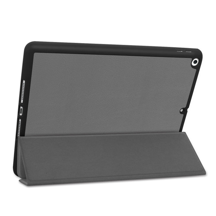 For iPad 10.2 2021 / 2020 / 2019 Custer Texture Horizontal Flip Smart TPU Leather Case with Sleep / Wake-up Function & Three-folding Holder & Pen Slot(Grey) - iPad 10.2 Cases by buy2fix | Online Shopping UK | buy2fix