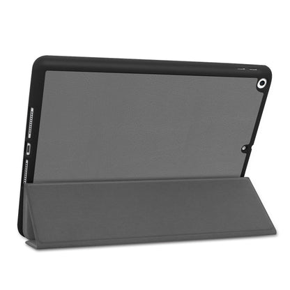 For iPad 10.2 2021 / 2020 / 2019 Custer Texture Horizontal Flip Smart TPU Leather Case with Sleep / Wake-up Function & Three-folding Holder & Pen Slot(Grey) - iPad 10.2 Cases by buy2fix | Online Shopping UK | buy2fix