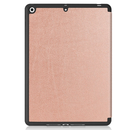 For iPad 10.2 2021 / 2020 / 2019 Custer Texture Horizontal Flip Smart TPU Leather Case with Sleep / Wake-up Function & Three-folding Holder & Pen Slot(Rose Gold) - iPad 10.2 Cases by buy2fix | Online Shopping UK | buy2fix