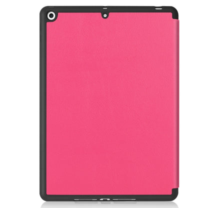 For iPad 10.2 2021 / 2020 / 2019 Custer Texture Horizontal Flip Smart TPU Leather Case with Sleep / Wake-up Function & Three-folding Holder & Pen Slot(Rose Red) - iPad 10.2 Cases by buy2fix | Online Shopping UK | buy2fix