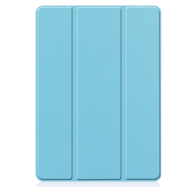 For iPad 10.2 2021 / 2020 / 2019 Custer Texture Horizontal Flip Smart TPU Leather Case with Sleep / Wake-up Function & Three-folding Holder & Pen Slot(Sky Blue) - iPad 10.2 Cases by buy2fix | Online Shopping UK | buy2fix