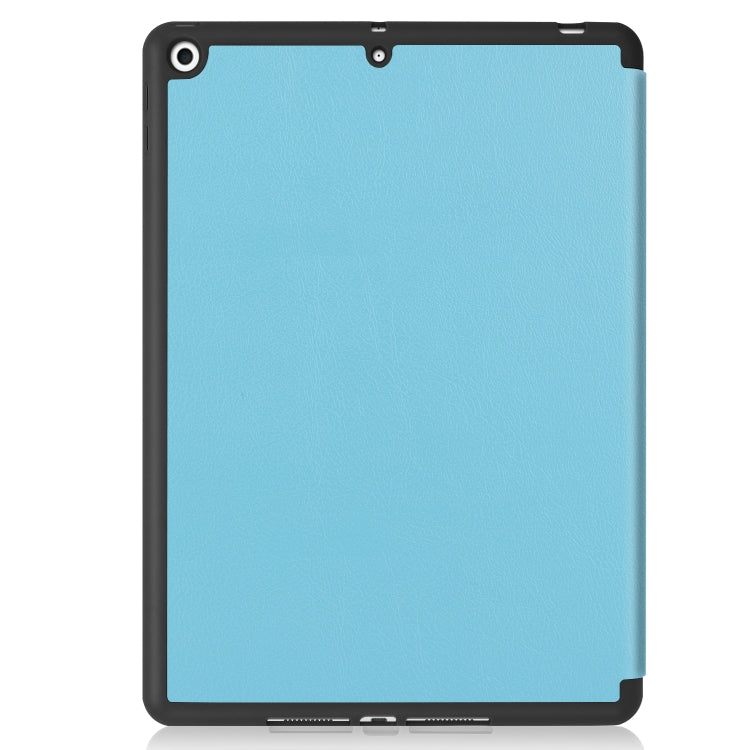 For iPad 10.2 2021 / 2020 / 2019 Custer Texture Horizontal Flip Smart TPU Leather Case with Sleep / Wake-up Function & Three-folding Holder & Pen Slot(Sky Blue) - iPad 10.2 Cases by buy2fix | Online Shopping UK | buy2fix