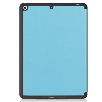 For iPad 10.2 2021 / 2020 / 2019 Custer Texture Horizontal Flip Smart TPU Leather Case with Sleep / Wake-up Function & Three-folding Holder & Pen Slot(Sky Blue) - iPad 10.2 Cases by buy2fix | Online Shopping UK | buy2fix