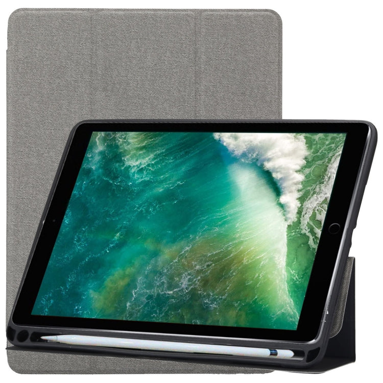 Cloth Texture Pattern Horizontal Flip Leather Case for iPad Pro 10.5 inch ,with Three-folding Holder & Pen Slots (Grey) - iPad Pro 10.5 inch Cases by buy2fix | Online Shopping UK | buy2fix
