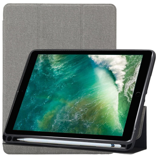 Cloth Texture Pattern Horizontal Flip Leather Case for iPad Pro 10.5 inch ,with Three-folding Holder & Pen Slots (Grey) - iPad Pro 10.5 inch Cases by buy2fix | Online Shopping UK | buy2fix