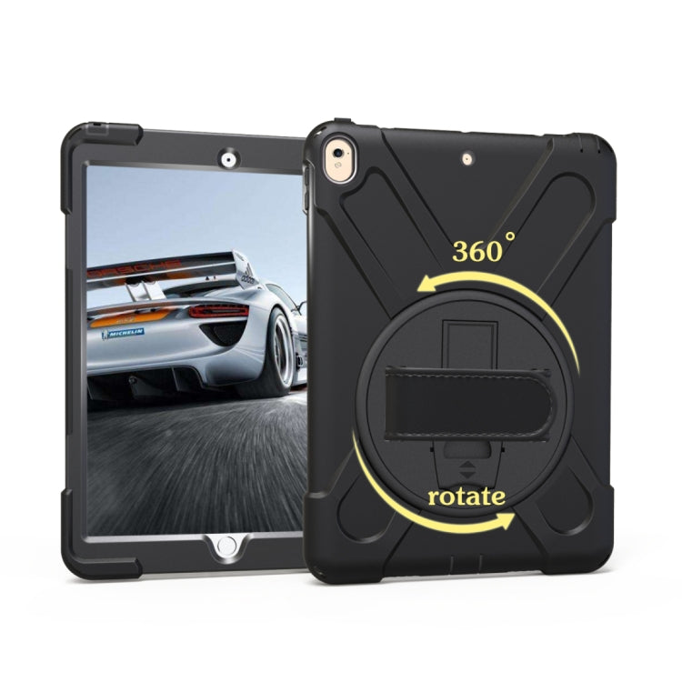 For iPad Pro 10.5 inch 360 Degree Rotation PC + Silicone Protective Case with Holder & Hand-strap (Black) - iPad Pro 10.5 inch Cases by buy2fix | Online Shopping UK | buy2fix