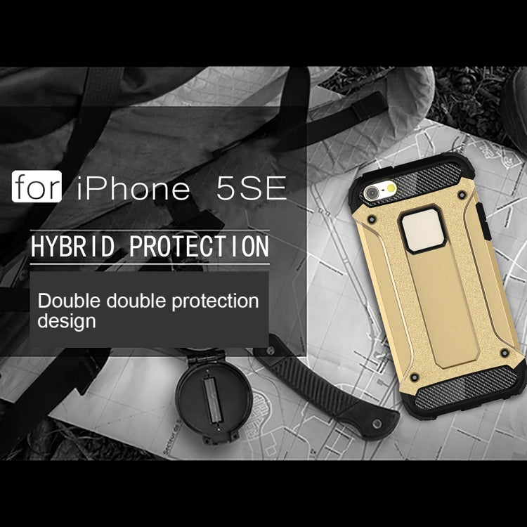 Tough Armor TPU + PC Combination Case for iPhone SE & 5 & 5s(Gold) by buy2fix