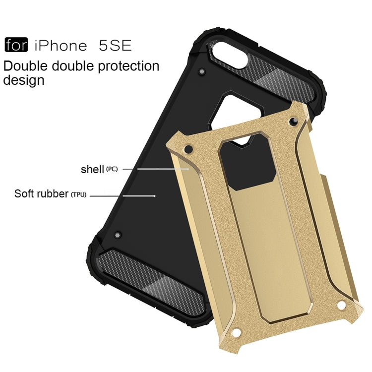 Tough Armor TPU + PC Combination Case for iPhone SE & 5 & 5s(Gold) by buy2fix