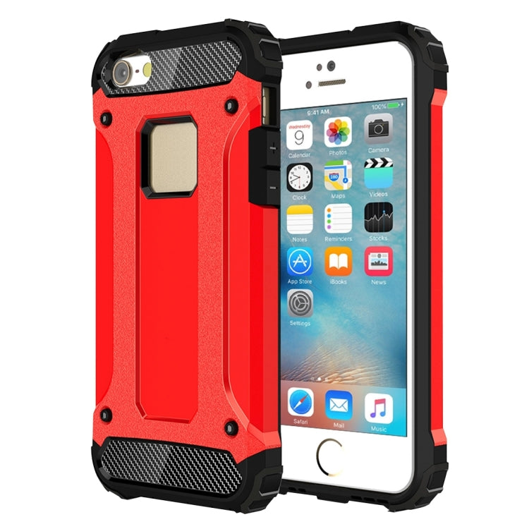 Tough Armor TPU + PC Combination Case for iPhone SE & 5 & 5s(Red) by buy2fix