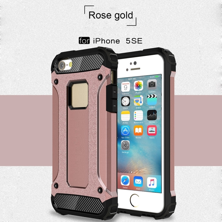 Tough Armor TPU + PC Combination Case for iPhone SE & 5 & 5s(Rose Gold) by buy2fix