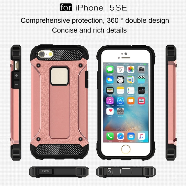 Tough Armor TPU + PC Combination Case for iPhone SE & 5 & 5s(Rose Gold) by buy2fix