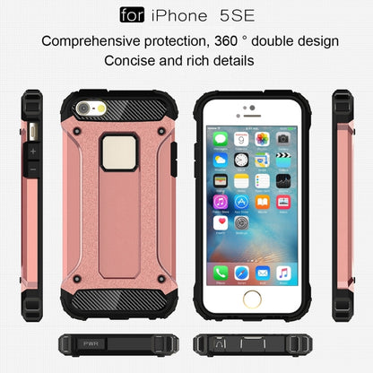 Tough Armor TPU + PC Combination Case for iPhone SE & 5 & 5s(Rose Gold) by buy2fix
