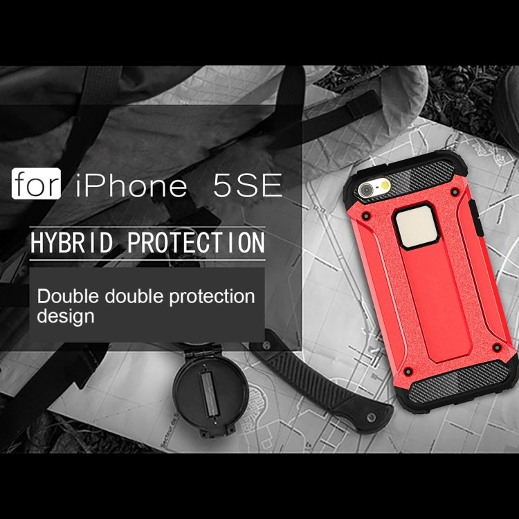 Tough Armor TPU + PC Combination Case for iPhone SE & 5 & 5s(Red) by buy2fix