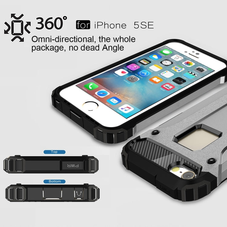 Tough Armor TPU + PC Combination Case for iPhone SE & 5 & 5s(Silver) by buy2fix