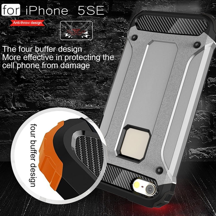 Tough Armor TPU + PC Combination Case for iPhone SE & 5 & 5s(Silver) by buy2fix