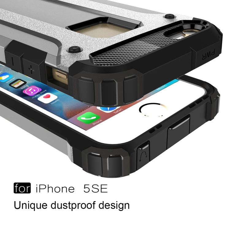 Tough Armor TPU + PC Combination Case for iPhone SE & 5 & 5s(Silver) by buy2fix