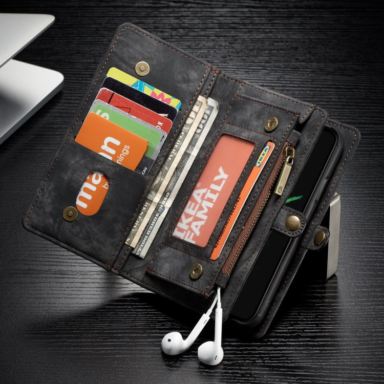 For iPhone X / XS CaseMe-008 TPU + PC Magnetic Absorption Detachable Back Cover Horizontal Flip Leather Case with Holder & Card Slots & Zipper Wallet & Photo Frame(Black) - More iPhone Cases by CaseMe | Online Shopping UK | buy2fix