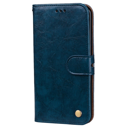 For iPhone X / XS Business Style Oil Wax Texture Horizontal Flip Leather Case with Holder & Card Slots & Wallet (Blue) by buy2fix