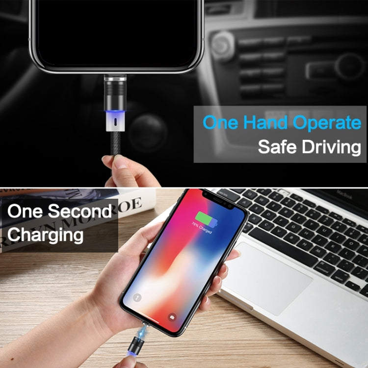 FLOVEME 1m 2A Output 360 Degrees Casual USB to 8 Pin Magnetic Charging Cable, Built-in Blue LED Indicator(Red) - Charging Cable & Head by FLOVEME | Online Shopping UK | buy2fix