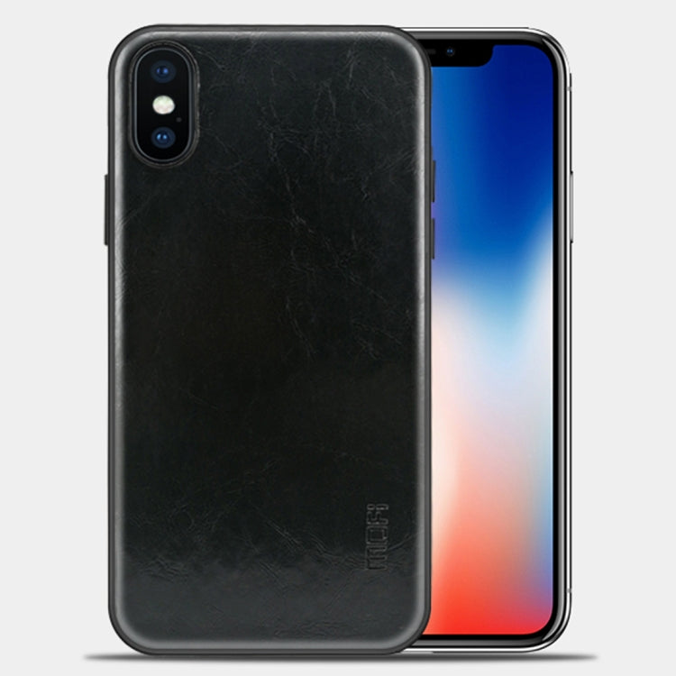 For iPhone X MOFI Shockproof PU Paste Protective Back Case(Navy Blue) - More iPhone Cases by MOFI | Online Shopping UK | buy2fix