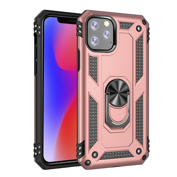 Armor Shockproof TPU + PC Protective Case for iPhone 11 Pro, with 360 Degree Rotation Holder(Rose Gold) by buy2fix