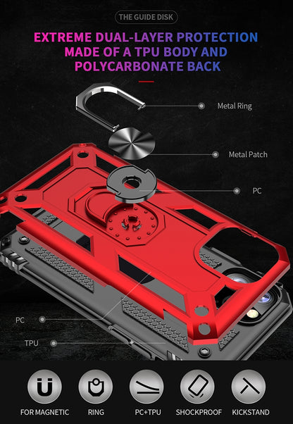 Armor Shockproof TPU + PC Protective Case for iPhone 11 Pro, with 360 Degree Rotation Holder(Rose Gold) by buy2fix