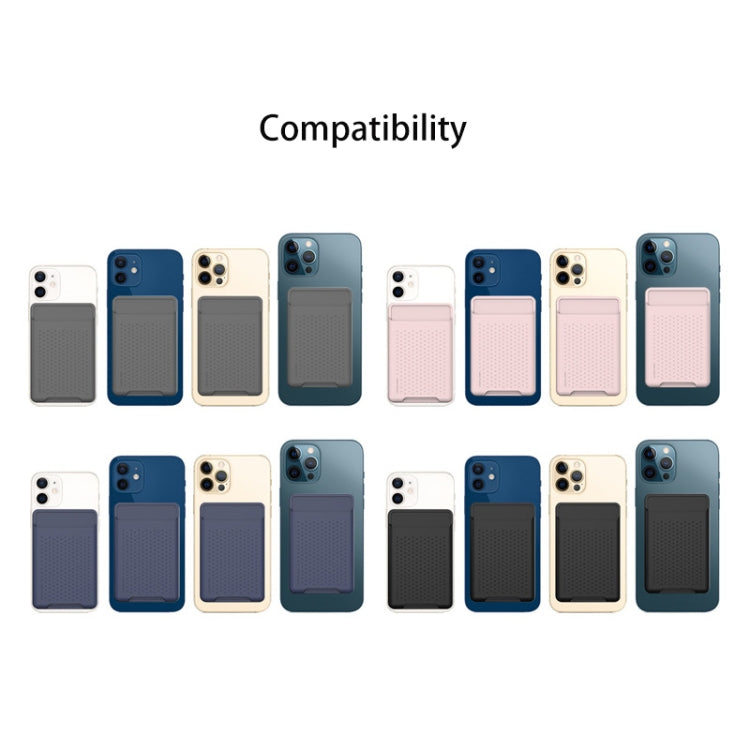 For iPhone 13 Series / iPhone 12 Series Silicone Wallet Pouch Card Case Anti-degaussing Card Holder Magsafing Magnetic Sticker(Grey) - Adhesive Card Holders by buy2fix | Online Shopping UK | buy2fix