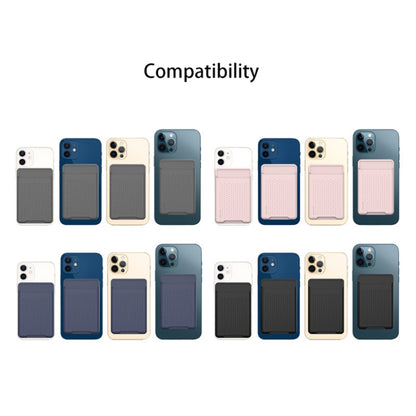 For iPhone 13 Series / iPhone 12 Series Silicone Wallet Pouch Card Case Anti-degaussing Card Holder Magsafing Magnetic Sticker(Grey) - Adhesive Card Holders by buy2fix | Online Shopping UK | buy2fix
