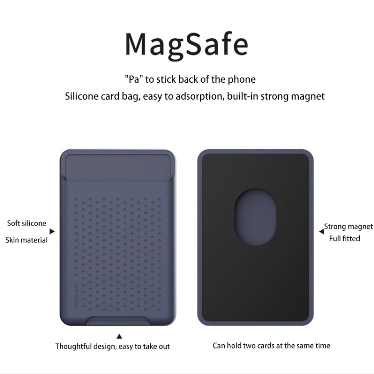 For iPhone 13 Series / iPhone 12 Series Silicone Wallet Pouch Card Case Anti-degaussing Card Holder Magsafing Magnetic Sticker(Grey) - Adhesive Card Holders by buy2fix | Online Shopping UK | buy2fix