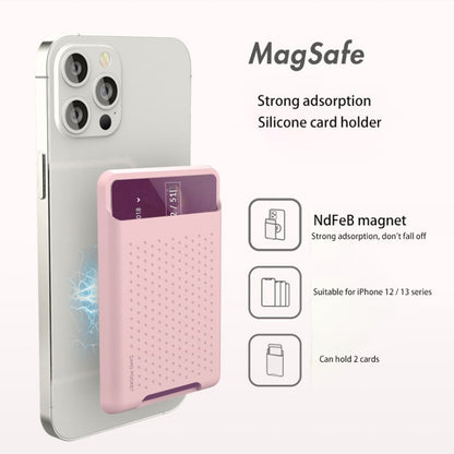 For iPhone 13 Series / iPhone 12 Series Silicone Wallet Pouch Card Case Anti-degaussing Card Holder Magsafing Magnetic Sticker(Grey) - Adhesive Card Holders by buy2fix | Online Shopping UK | buy2fix