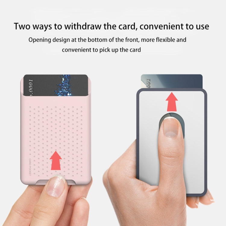 For iPhone 13 Series / iPhone 12 Series Silicone Wallet Pouch Card Case Anti-degaussing Card Holder Magsafing Magnetic Sticker(Grey) - Adhesive Card Holders by buy2fix | Online Shopping UK | buy2fix