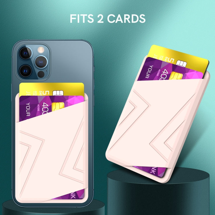 For iPhone 13 Series / iPhone 12 Series Silicone Wallet Pouch Card Case Magsafing Card Holder(Pink) - Adhesive Card Holders by buy2fix | Online Shopping UK | buy2fix