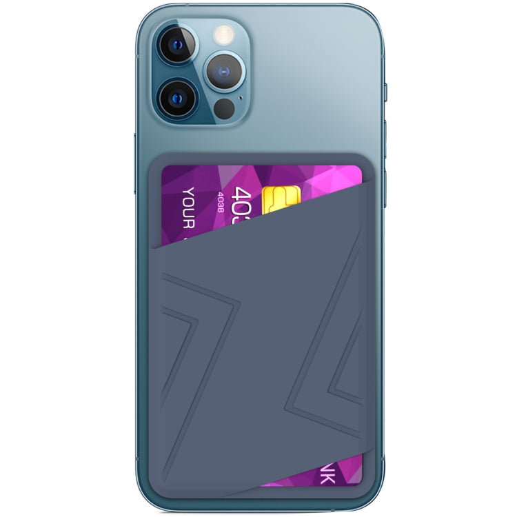 For iPhone 13 Series / iPhone 12 Series Silicone Wallet Pouch Card Case Magsafing Card Holder(Blue) - Adhesive Card Holders by buy2fix | Online Shopping UK | buy2fix